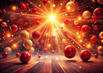 Red Magic Lights Shining Particles and Rays Vintage Photo