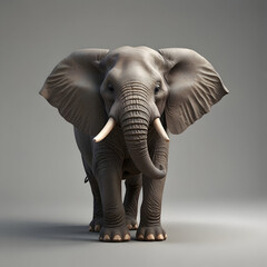 Fototapeta premium Fun elephant 3D Illustration on white