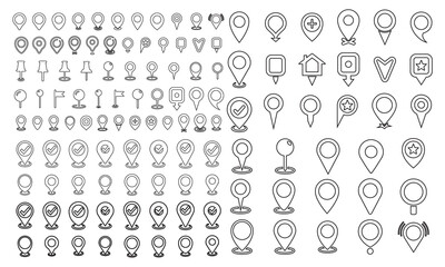 Fototapeta premium Location and Map Pin Icon Set Vector Design. vector 