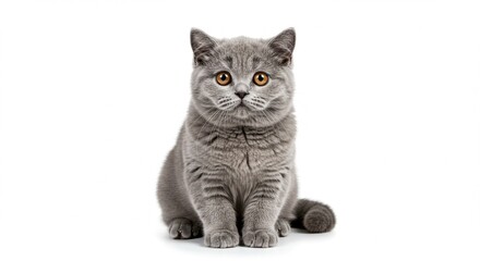 Adorable Gray British Shorthair Kitten Cute Pet Fluffy Cat