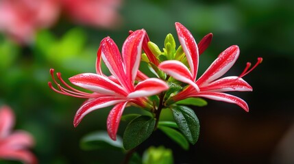 Vibrant Pink and White Flowers in a Lush Green Background