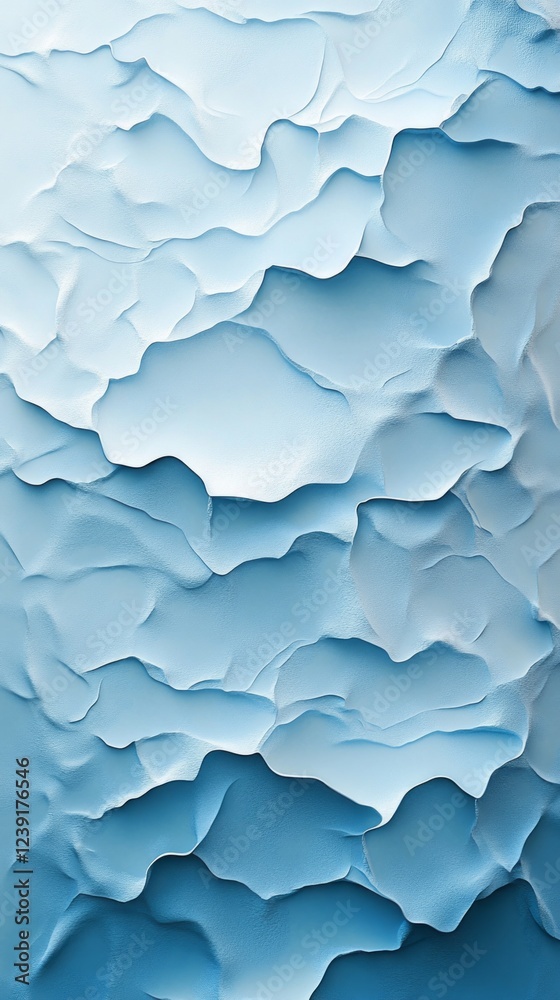 Poster Soft layers of pale blue intertwine, creating an abstract world reminiscent of gentle waves. This artistic formation inspires calmness and offers a serene visual experience
