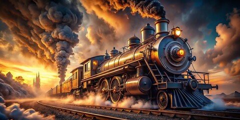 Fototapeta premium Retro Steam Engine Background: High-Resolution Industrial Image