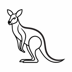 Simple a Kangaroo line art vector design white background