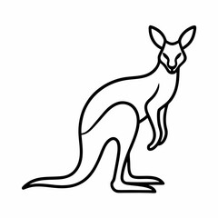 Simple a Kangaroo line art vector design white background
