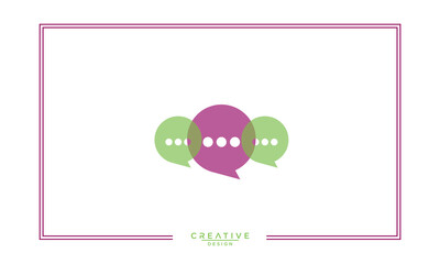 Logo vector icon representing diversity, communication, conference, people connection with chat bubbles to symbolize discussion and  conversation