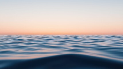 orange sunset over a calm ocean with gentle waves, natural light, minimalistic style