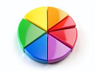 Obraz premium Round Pie Chart with Equal Segments on White