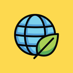 Sustainable farming, earth leaves, green energy, environment doodle cartoon, minimalist vector illustration, simple concept, Isolated