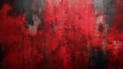 Distressed red and black grunge texture with cracks and rough surface