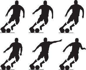 Set of Soccer Players Silhouettes vector design 
