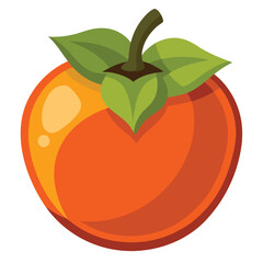 Persimmon Vector Illustration - Cartoon, Clipart & Line Art Design for Print.eps
