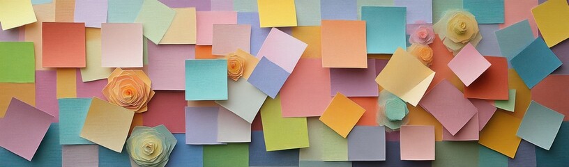 Fototapeta premium Abstract Colorful Paper Squares Mosaic Background Design Pattern