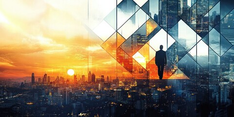 Business Collaboration Montage with Dynamic Corporate Scenes and Warm Sunset Lighting