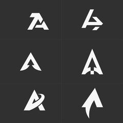 Set of A Arrow or innovation logo design Vector Illustration