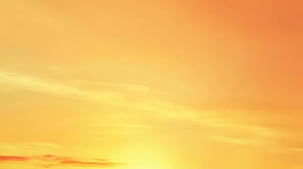 Fototapeta premium Golden ocean sunset with vivid orange tones, soft natural lighting, smooth textures, peaceful and serene horizon