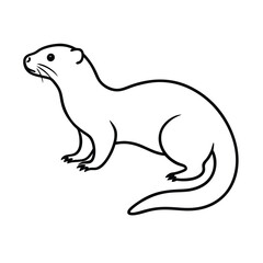 Otter Art Vector Illustration - Otter Outline and Drawing Vector Design