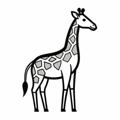 Fototapeta premium Simple a Giraffe line art vector design white background