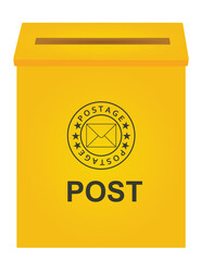 Yellow mail box. vector illustration