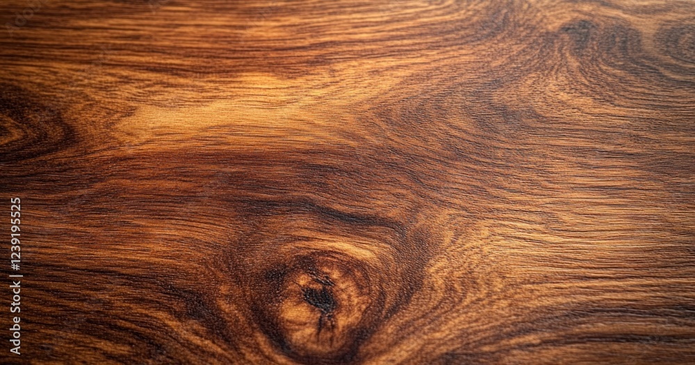Poster hyper-realistic walnut wood texture close-up rich grain patterns natural light