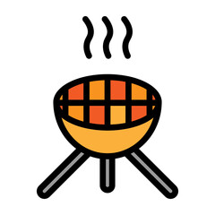 Grilling Vector Filled Icon Design