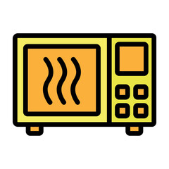 Microwave Oven Vector Filled Icon Design