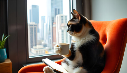 A White Cat Wearing Sunglasses On Vacation, Watching Laptop HD wallpaper