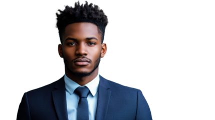 Confident businessman posing with transparent background