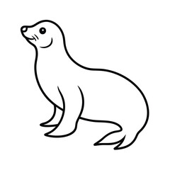 Seal Art Vector Illustration and Seal Outline Drawing Vector Design