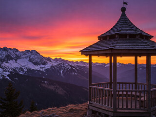 Obraz premium sunset in the mountains