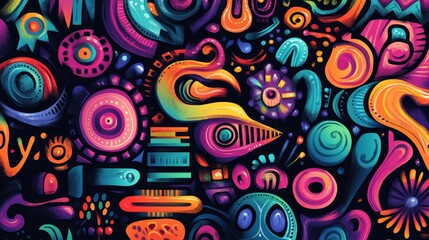 Fototapeta premium Abstract Colorful Psychedelic Art Design Pattern