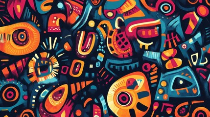 Naklejka premium Abstract Colorful Shapes Pattern Design