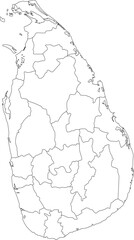 Outline Map of Sri Lanka Vector Illustration