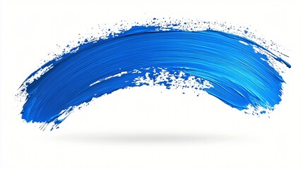Blue paint stroke, artistic design element, white background, graphic design