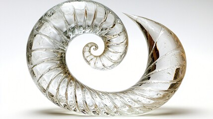 Obraz premium Glass Nautilus Spiral Sculpture