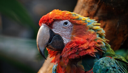 Fototapeta premium image of a colorful and stylish parrot in the wild