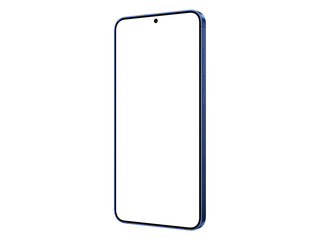 Photo of smartphone similar to android device without background. Navy color. Template for mockup
