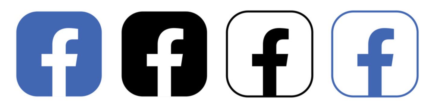 Iconos facebook de redes sociales o logotipos de redes sociales conjunto/colecci&oacute;n de iconos vectoriales planos para aplicaciones y sitios web.	
