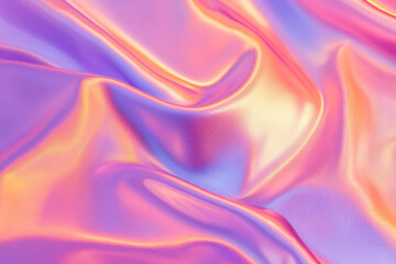 Obraz premium Macro shot of silky fabric showcasing vibrant colors and smooth texture in warm lighting