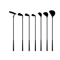 set of golf club silhouettes	