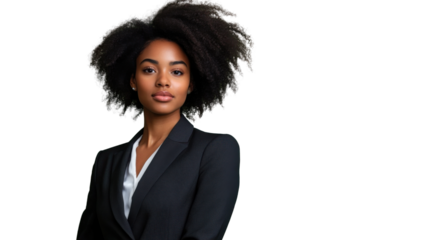 Confident businesswoman posing with transparent background