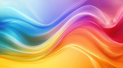 Obraz premium A colorful 3D-rendered gradient wave with chromatic dispersion, producing a thin-film spectral effect