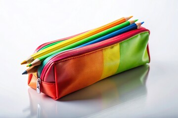 Silhouette of Pencil Case, Back to School Stationery, Isolated on White Background