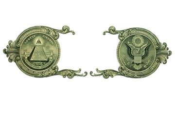 One dollar bill.USD banknotes, isolated.