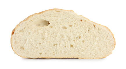 Slice of fresh bread isolated on white