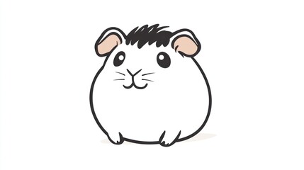 Naklejka premium Cute cartoon guinea pig, white background, children's book illustration