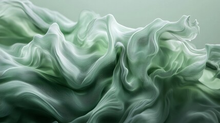 Obraz premium A minimalist abstract green texture featuring smooth, organic flowing shapes for a modern aesthetic