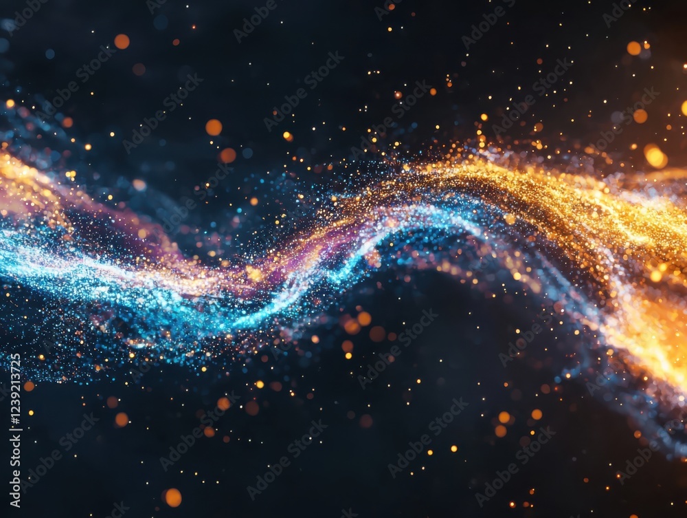 Poster dynamic flow of digital data streams virtual space gigapixel artwork abstract environment vibrant vi