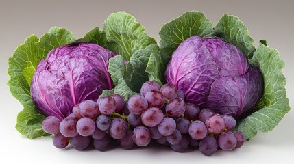Close-up of a single purple cabbage,