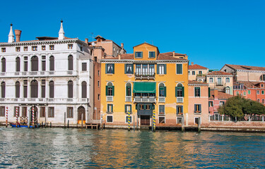Naklejka premium Facade of old buildings in Venice, Italy, 2019Facade of old buildings in Venice, Italy, 2019